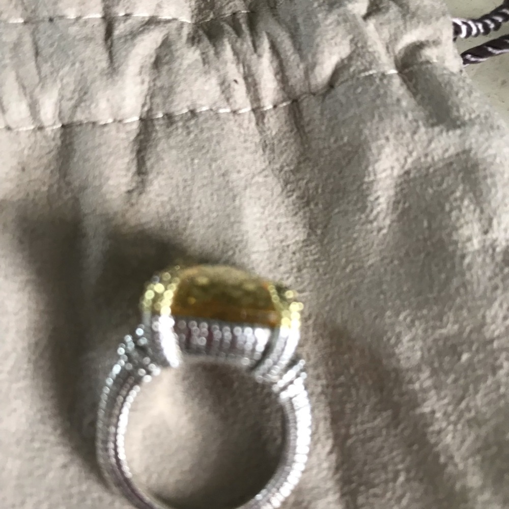Judith Ripka yellow citrine ring size 6